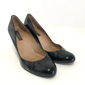 Ann Taylor Women's Black Patent Round Toe Pumps Size 7.5